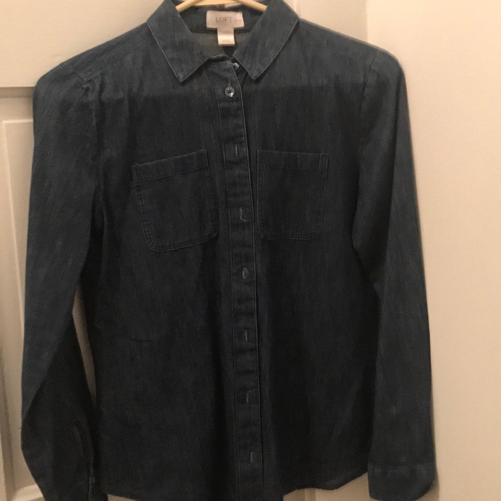 Denim chambray top